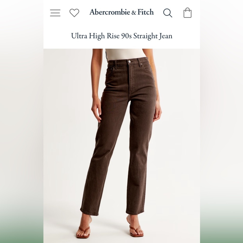 Abercrombie & Fitch The 90s Straight Ultra High Rise Size 34 Long Curve Love